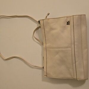 The Sak Cream Leather Crossbody Small